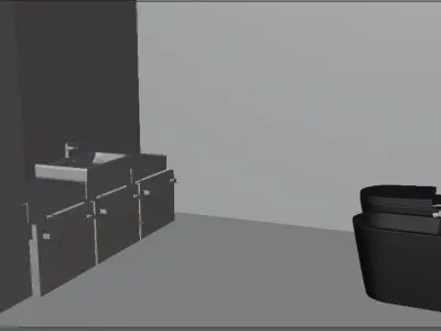 bathroom modern with walls Free low-poly 3D model