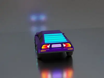 Delorean Low-poly Sci-fi game ready Low-poly 3D model