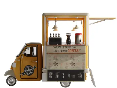 Coffee Truck set 4 3D model