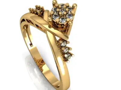daimond ring 3D print model 10