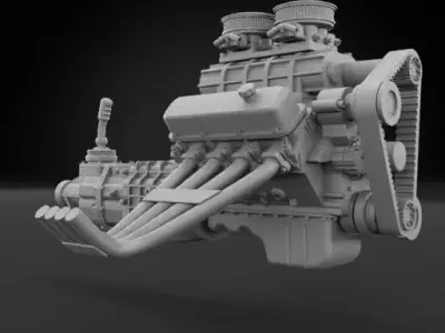 Big Block V8 Drag Motor 3D print model