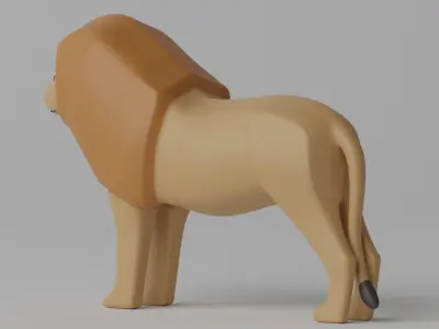 Cartoon Cute Lion 1 3D model