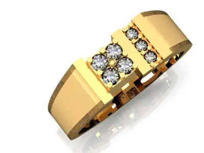 men daimond ring 3D print model