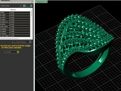 STL 3DM Women Ring Womens Ring Diamonds With Stone Model 3D print model