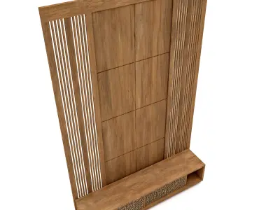 modern tv unit and wall decor Low-poly 3D model