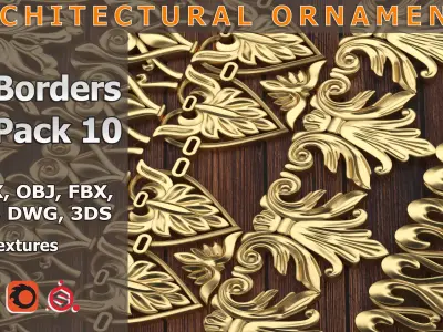 5 Borders Ornamental Pack 10 3D model
