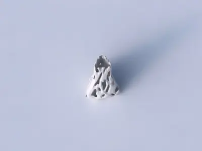 Vase grounded triangle with faceted cuts 3D print model