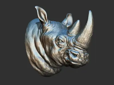 Rhinoceros grin head 3D print model