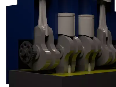 Engine lubrication system 3D model