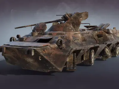 BTR-82A Burnt Low-poly 3D model