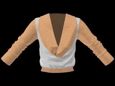 Girl hoodie  Low-poly 3D model