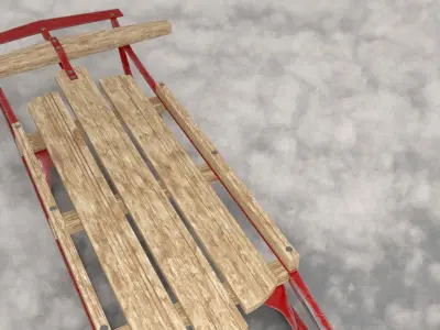 Toy sled xmas Low-poly 3D model