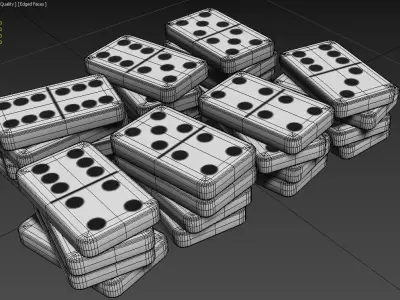 Domino Set M02 Low-poly 3D model
