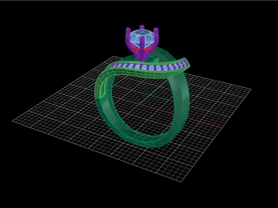 Solitaire Ring 24 3D print model