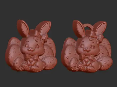easter bunny eggs decor  3D print model