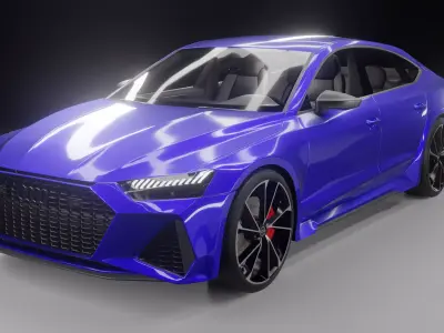 Audi RS7 Sportback 2024 with interior Low-poly 3D model