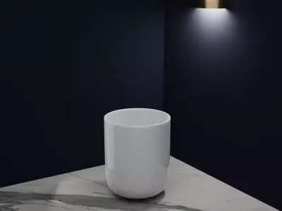 Ceramic White Pot 5 Free 3D model