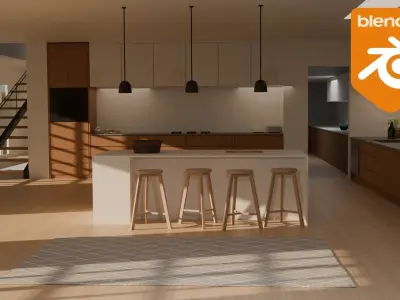 Interior Modern Kitchen 3D model