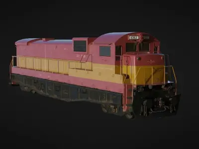 Locomotive train engine Low-poly 3D model