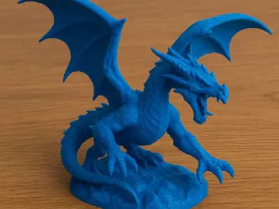 Sgaeyl Blue Dragon Attack Pose 3D print model
