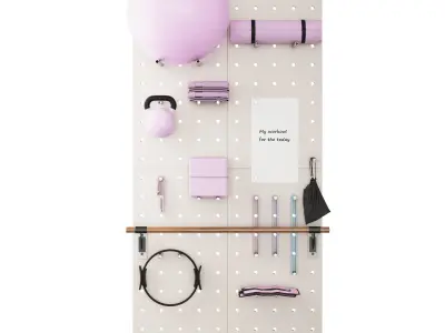 Home Fitness Set Pink 3D model