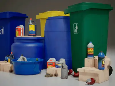 stylized Garbage Low-poly 3D model