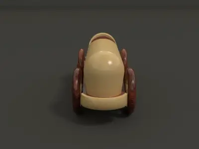 Wooden sport toy car 3D model