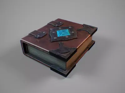 Stylized spell book Low-poly 3D model
