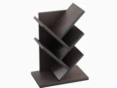Small Bookshelf B Set Low-poly 3D model