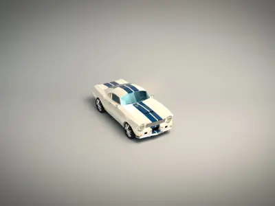 Low Poly Muscle Car 02 Low-poly 3D model