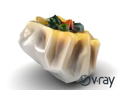 Ornate Gyoza Dumpling Decorative Model Pack Low-poly 3D model