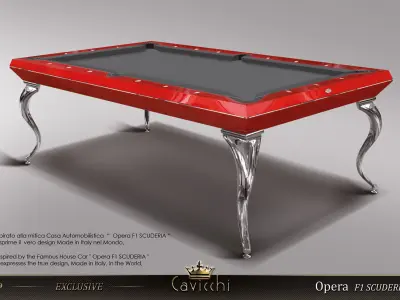 EXCLUSIVE POOL TABLE CAVICCHI OPERA BILLIARD 8ft  Free 3D model