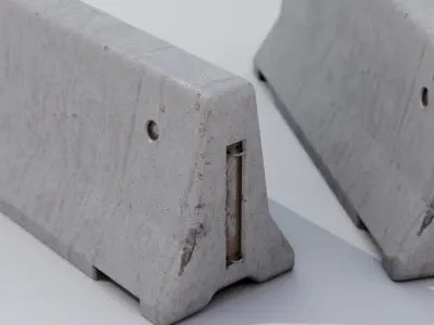 Concrete Barrier  Low-poly 3D model