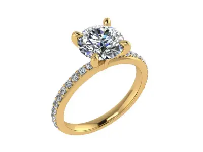 Ring020 diamond engagement ring gold 3D print model