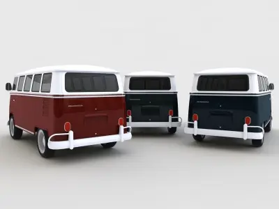 Volkswagen T1 Deluxe Bus 3D Model 3D model