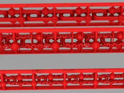 same chain 3 different hollow 3D print model