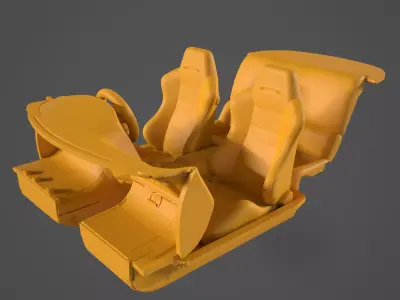 Toyota Supra 1998 Car Interior 3D print model