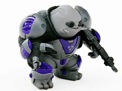 ALIEN MOBBY B-3  Rigged for Unreal Engine - Unity - MIXAMO 3D model