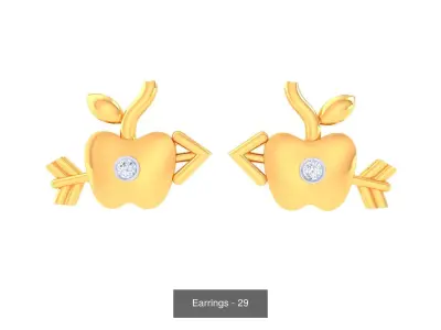 6 Kids Earrings  3D Model Pack