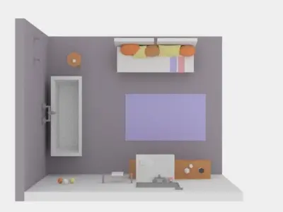 Low-poly Cartoon Bathroom Pack Free low-poly 3D model
