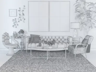 Living room Minimalism 3D model