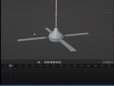 ceiling fan Free low-poly 3D model