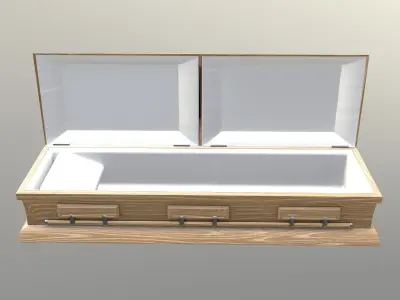Casket oak wood - Unity - HDRP - UE4 Low-poly 3D model