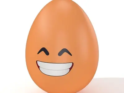 Egg Cracked Emoji N010 Low-poly 3D model
