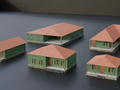 HOUSE PACK LOW POLY ready for unreal engine Low-poly 3D model