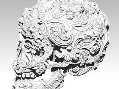 Carved pattern human man SKULL high detailed  3D print model
