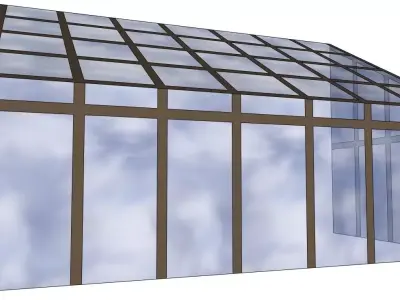 Modern Glass Greenhouse - 3D Model 3D model