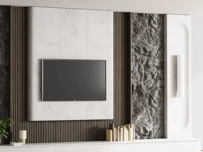 Tv Wall Set 07 Low-poly 3D model