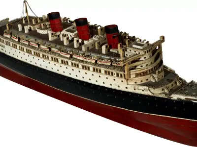 Vintage Ocean Liner Ship 3D Model - Classic Titanic  3D model