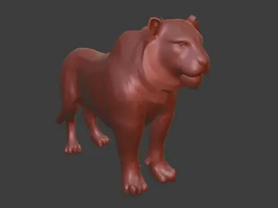 Tiger Base Mesh For games and animation Low-poly 3D model